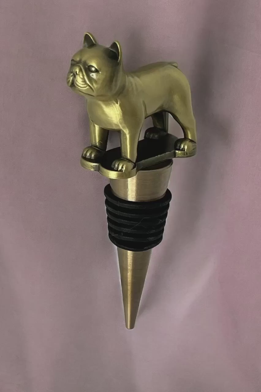 French Bulldog Wine Stopper for Kitchen Utensils, Reusable for Beverages, Gifts, Bar, Parties, and Weddings