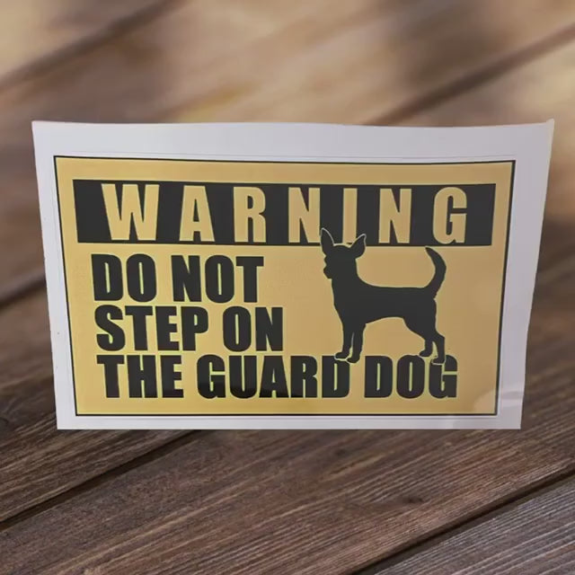 Charming and Funny Guard Dog Chihuahua Decal - Ideal for Laptops, Vehicles & More!