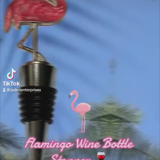 Whimsical Flamingo Wine Bottle Stopper - Fun Resin Stopper for Wine Lovers