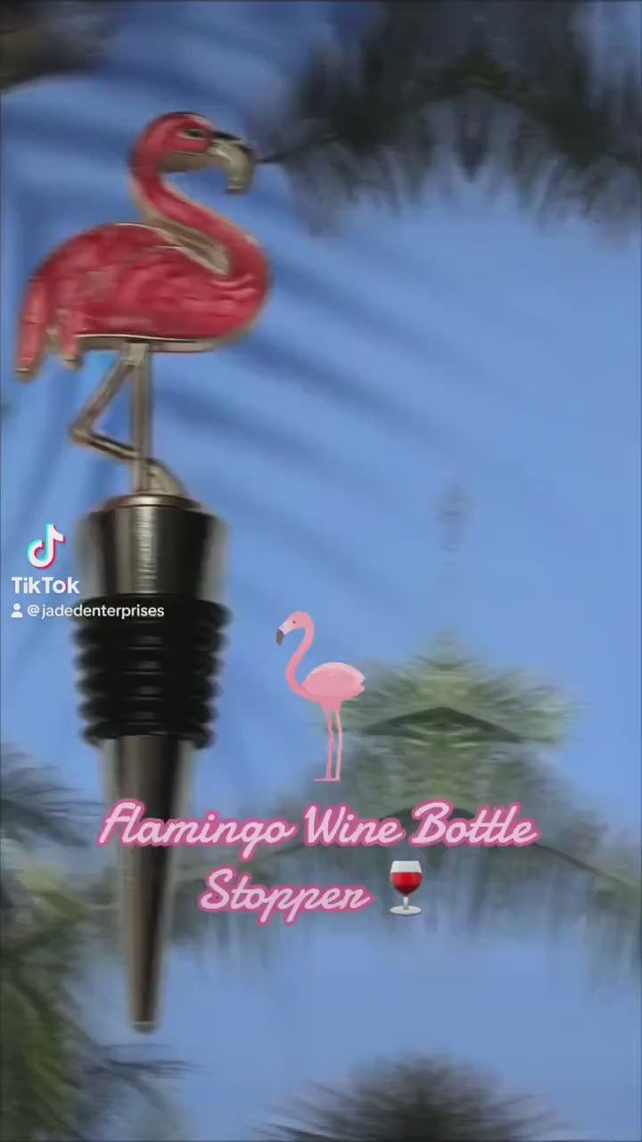 Whimsical Flamingo Wine Bottle Stopper - Fun Resin Stopper for Wine Lovers