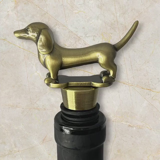 Dachshund Doxie Weiner Dog Metal Wine Stopper Utensils for Bars and Kitchen