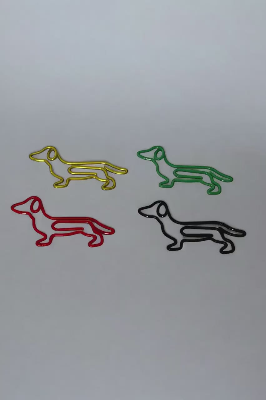 Durable Dachshund Weiner Dog Shaped Metal Paper Clips for Office Use and Dog Enthusiasts - Set of 4