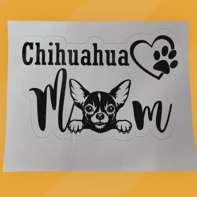 Chihuahua Mom Vinyl Decal - Cute Sticker for Trucks, Laptops, and Windows