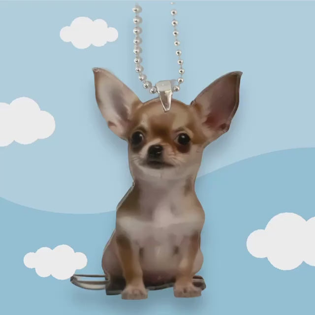 Chihuahua 2D Acrylic Pendant: Cute Dog Charms, Car Rearview Mirror Decoration Pendant, Bag & Keychain Accessories, Home Decoration, Fun