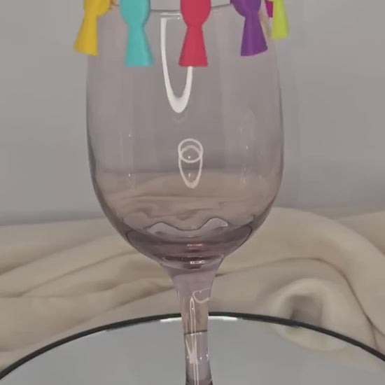 Fun Bird Silicone Drink Charms - Wine Glass Markers Set of 6