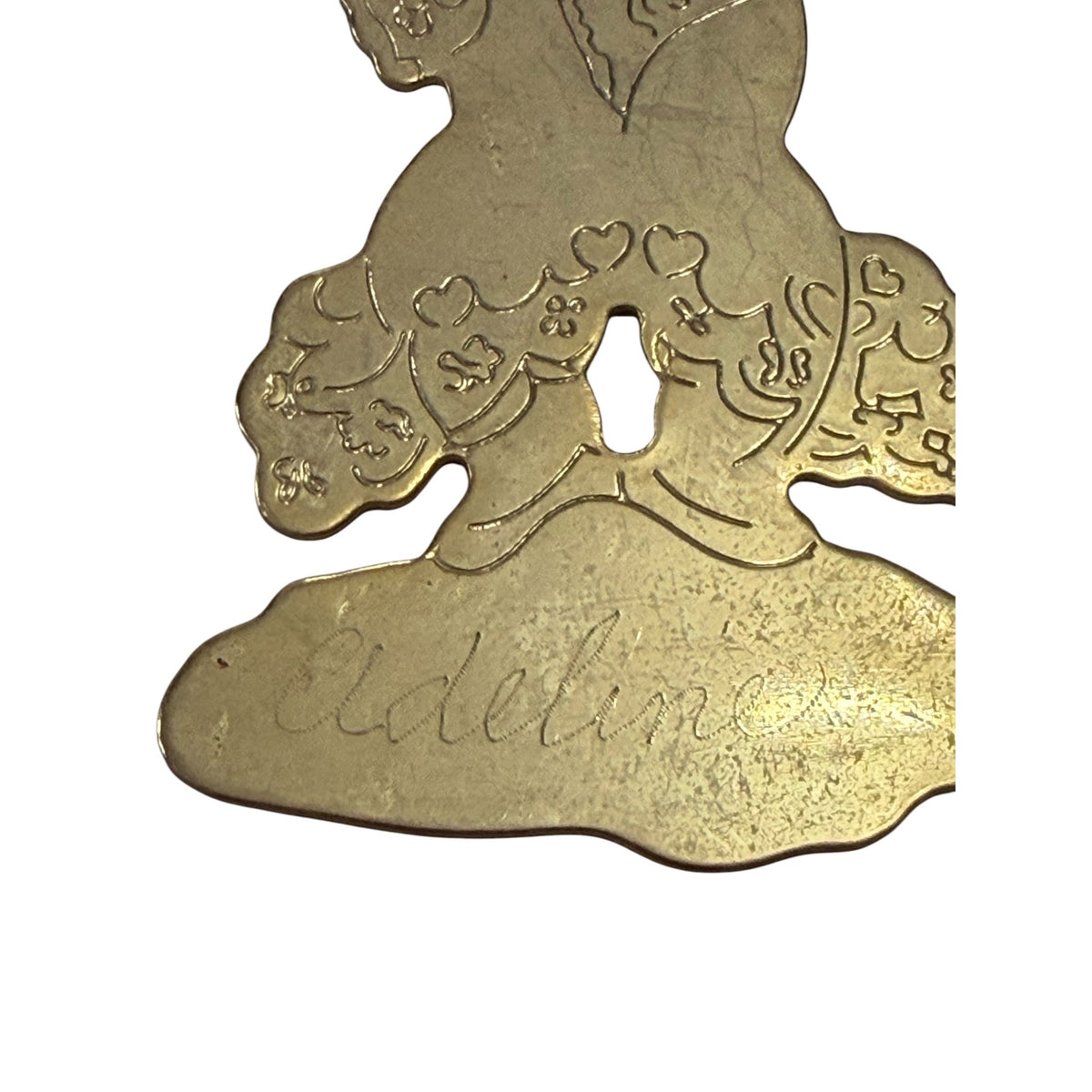 Vintage G Duchin 1989 Gold Tone Angel Christmas Ornament Made in USA